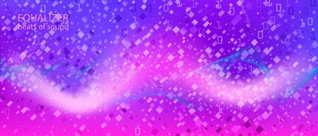 Big Data Cyber Vector Landing Page. Matrix Flying Binary Code. Blue Pink Purple Background. Fractal Flow Data Punk Futuristic Slide. Technology Colorful Trendy Template. Big Data Cyber Bannerのイラスト素材