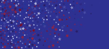 National American Stars Vector Background. USA Independence Labor President's 11th of November Memorial 4th of July Veteran's Day Banner. US Election Pattern. American Blue, Red, White Falling Stars.のイラスト素材