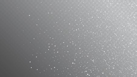 Falling Snow on Gray, Vector. Falling Snowflakes, Night Sky. Winter Holidays Storm Background. Advertising Frame, New Year, Christmas Weather. Elegant Scatter, Grunge White Glitter. Cold Falling Snowのイラスト素材