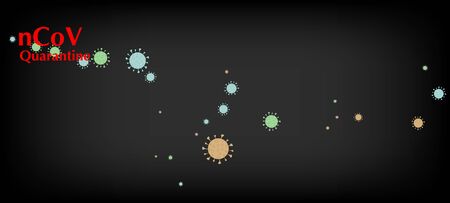 nCoV Quarantine Vector Banner. Virus Protection Flat Corona Web Page. Business Information During Coronavirus Quarantine. nCoV Quarantine Vector Banner. Flat Cartoon Coronavirus Medical Poster.のイラスト素材
