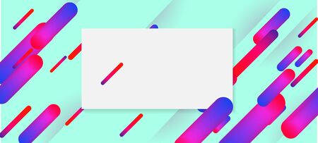 Mint Green Dynamic Neon Stripes Banner. Blue Pink Purple Lines Motion Pattern. Business Card Corporate Identity Concept. Minimal Cover Sale Banner Colorful Design. Neon Dynemic Geometric Memphis.のイラスト素材