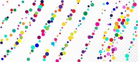 Rainbow Confetti Festive Vector Wallpaper. Christmas, New Year, Birthday Magic Decoration. Falling Down Bright Sequins Frame. Holiday Celebration Rainbow Confetti Falling. Carnival Simple Garland.のイラスト素材