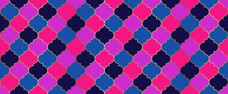 Ramadan Kareem Muslim Illustration. Eid Mubarak Islamic Background. Moroccan Seamless Pattern Ottoman Mosque Window Shape. Moroccan Seamless Mosaic Design. Traditional Ramadan Golden Mosque Tile.のイラスト素材