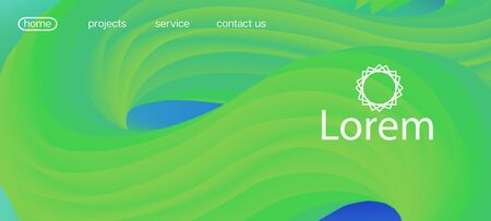 3d Fluid Lucid Vector Background. Landing Page, Green, Purple Background. Colorful Vivid Gradient Wallpaper. Dynamic Movement Modern Wave. Trendy Liquid Wave Banner. Neon Color Website Design.のイラスト素材