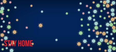 Stay Home Quarantine Banner. Virus Protection Flat Corona Web Page. Flat Cartoon Coronavirus Medical Banner. Stay Home Quarantine Banner. Business Information During Coronavirus Quarantine.のイラスト素材