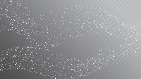 Realistic Snow, Gray Winter. Winter Holidays Storm Background. Falling Snowflakes, Night Sky. Advertising Frame, New Year, Christmas Weather. Elegant Scatter, Grunge White Glitter. Cold Realistic Snowのイラスト素材