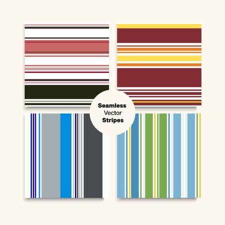 Sailor Stripes Seamless Design Set. Swimming Suit Lines Elegant Lines Endless Texture. Retro Fashion Background Male Female Childrens Seamless Stripes Pattern. Spring Autumn Trendy Fashion Print.のイラスト素材