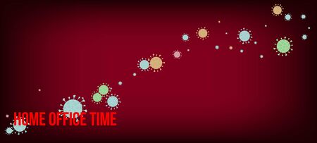 Home Office Time Vector Banner. Business Information During Coronavirus Quarantine. Virus Protection Flat Corona Web Page. Home Office Time Vector Banner. Flat Cartoon Coronavirus Medical Banner.のイラスト素材
