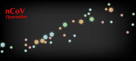 nCoV Quarantine Vector Banner. Flat Cartoon Coronavirus Medical Poster. Virus Protection Flat Corona Web Page. nCoV Quarantine Vector Banner. Business Information During Coronavirus Quarantine.のイラスト素材