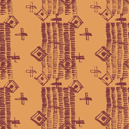 Tie Dye Japanese Geometric Artistic Seamless Pattern. Boho Tie Dye Native Batik. Scribble Cartoon Doodle Craft Texture. Geo Wabi Sabi Watercolor Kimono Print. Scribble Craft Doodle Seamless Collageのイラスト素材
