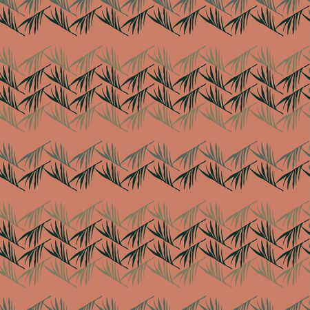 Trendy Tropical Vector Seamless Pattern. Drawn Floral Background. Feather Banana Leaves Dandelion Monstera Tropical Seamless Pattern. Chic Summer Fabrics. Beautiful Male Shirt Female Dress Texture.のイラスト素材