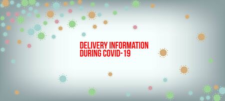 Delivery During COVID-19 Banner. Flat Cartoon Coronavirus Medical Banner. Business Information During Coronavirus Quarantine. Delivery During COVID-19 Banner. Virus Protection Flat Corona Web Page.のイラスト素材