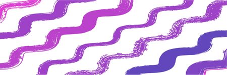 Cool Wavy Zigzag Stripes Vintage Pattern. Winter Autumn Funky Fashion Print. Torn Vector Watercolor Paint Lines. Dirty Graffiti Trace. Summer Spring Distress Stripes. Ink Brushed Lines Texture.のイラスト素材