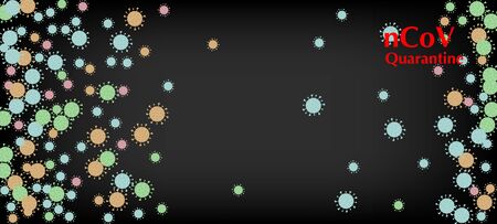 nCoV Quarantine Vector Banner. Virus Protection Flat Corona Web Page. Business Information During Coronavirus Quarantine. nCoV Quarantine Vector Banner. Flat Cartoon Coronavirus Medical Design.のイラスト素材