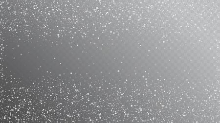 Falling Snow on Gray, Vector. Winter Holidays Storm Background. Advertising Frame, New Year, Christmas Weather. Falling Snowflakes, Night Sky. Elegant Scatter, Grunge White Glitter. Cold Falling Snowのイラスト素材