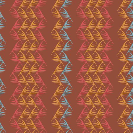 Trendy Tropical Vector Seamless Pattern. Drawn Floral Background. Beautiful Male Shirt Female Dress Texture. Banana Leaves Feather Dandelion Monstera Tropical Seamless Pattern. Chic Summer Textile.のイラスト素材