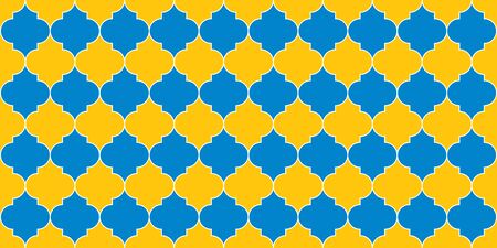 Eid Mubarak Islam Decoration. Ramadan Traditional Mosque Golden Tile. Seamless Moroccan Pattern...
