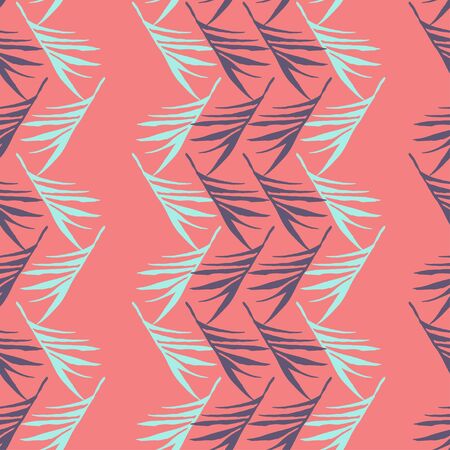 Modern Tropical Vector Seamless Pattern. Beautiful Male Shirt Female Dress Texture. Dandelion Feather Monstera Banana Leaves Tropical Seamless Pattern. Doodle Floral Background. Nice Summer Fashion.のイラスト素材