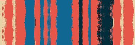 Funky Vertical Stripes Seamless Background. Cool Distress Trace. Summer Spring Graffiti Stripes. Torn Vector Watercolor Paint Lines. Gouache Ink Lines Design. Autumn Winter Funky Fashion Fabric.のイラスト素材