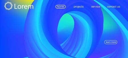 3d Fluid Bright Vector Background. Landing Page, Blue, Purple Background. Neon Color Website Layout. Dynamic Movement Modern Wave. Trendy Liquid Shape Banner. Geometric Vibrant Gradient Overlay.のイラスト素材