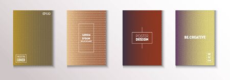 Folded Minimal Cover Vector Set. Pattern Gradient Overlay Business Folder. 80s Neon Music Poster. Cool Technology Background. Modern Flyer Paper Design. Minimal Covers Set. Trendy Magazine Page.のイラスト素材