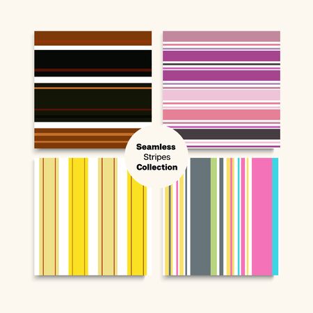 Sailor Stripes Seamless Design Set. Elegant Lines Endless Pattern. Male Childrens Female Seamless Stripes Texture. Modern Fashion Background Spring Summer Trendy Fashion Print. Business Suit Linesのイラスト素材