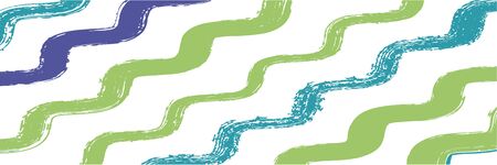 Cool Wavy Zigzag Stripes Vintage Pattern. Hand Painted Lines Design. Dirty Vector Watercolor Paint Lines. Winter Autumn Trendy Fashion Textile. Spring Summer Distress Stripes. Cool Graffiti Trace.のイラスト素材
