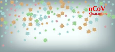 nCoV Quarantine Vector Banner. Business Information During Coronavirus Quarantine. Virus Protection Flat Corona Web Page. nCoV Quarantine Vector Banner. Flat Cartoon Coronavirus Medical Banner.のイラスト素材