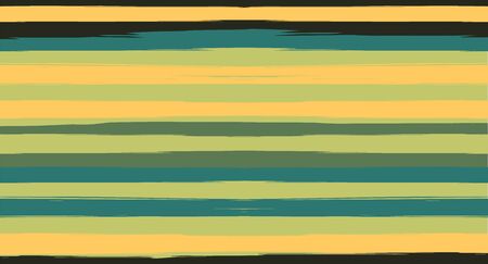 Orange, Brown Vector Watercolor Sailor Stripes Funky Seamless Summer Pattern. Horizontal Brushstrokes Trace Vintage Grunge Textile Clothe Design. Ink Painted Doodle Lines, Geometric Track Printsのイラスト素材