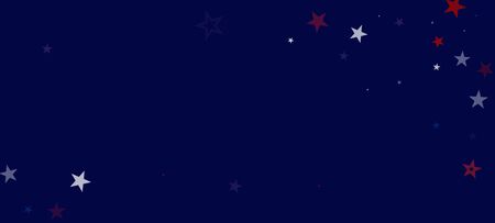 National American Stars Vector Background. USA Memorial 4th of July Veteran's Labor Independence 11th of November President's Day Banner. American Blue, Red, White Falling Stars. US Election Pattern.のイラスト素材