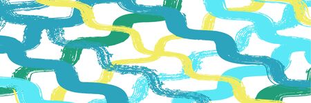 Cool Wavy Zigzag Stripes Vintage Pattern. Dirty Distress Trace. Summer Spring Graffiti Stripes. Autumn Winter Trendy Fashion Print. Torn Vector Watercolor Paint Lines. Gouache Ink Lines Texture.のイラスト素材