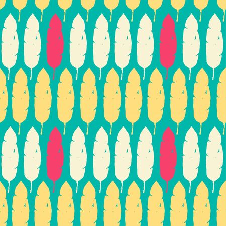 Hipster Tropical Vector Seamless Pattern. Feather Dandelion Monstera Banana Leaves Tropical Seamless Pattern. Drawn Floral Background. Fine Summer Fashion. Elegant Male Shirt Female Dress Texture.のイラスト素材