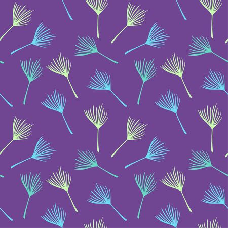 Trendy Tropical Vector Seamless Pattern. Fine Summer Textile. Beautiful Male Shirt Female Dress Texture. Painted Floral Background. Banana Leaves Dandelion Feather Monstera Tropical Seamless Pattern.のイラスト素材