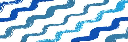 Cool Wavy Zigzag Stripes Vintage Pattern. Torn Vector  Paint Lines. Winter Autumn Bright Fashion Textile. Spring Summer Graffiti Stripes. Dirty Distress Trace. Gouache Ink Lines Texture.のイラスト素材