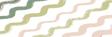 Cool Wavy Zigzag Stripes Vintage Pattern. Winter Autumn Trendy Fashion Textile. Dirty Vector  Paint Lines. Torn Graffiti Trace. Spring Summer Distress Stripes. Gouache Ink Lines Design.のイラスト素材