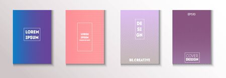 Wavy Minimal Cover Vector Set. Cool Technology Background. 80s Neon Music Poster. Textured Gradient Overlay Business Folder. Modern Flyer Texture Design. Minimal Covers Set. Glam Magazine Page.のイラスト素材