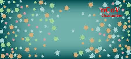 nCoV Quarantine Banner. Virus Protection Flat Corona Web Page. Business Information During Coronavirus Quarantine. nCoV Quarantine Vector Banner. Flat Cartoon Coronavirus Medical Banner.のイラスト素材