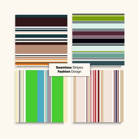 Sailor Stripes Texture Set. Female Children Male  Stripes Design. Business Suit Lines Trendy Lines Endless Pattern. Elegant Fashion Background Winter Spring Retro Fashion Print.のイラスト素材