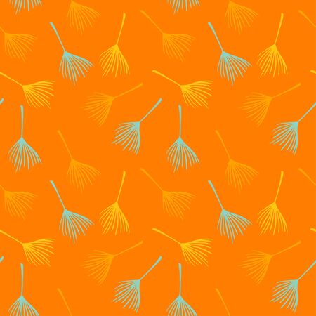 Modern Tropical Vector Pattern. Fine Summer Fabrics. Painted Floral Background. Feather Dandelion...