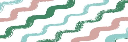 Cool Wavy Zigzag Stripes Vintage Pattern. Autumn Winter Funky Fashion Textile. Torn Distress Trace. Spring Summer Graffiti Stripes. Dirty Watercolor Paint Lines. Watercolor Lines Texture.のイラスト素材