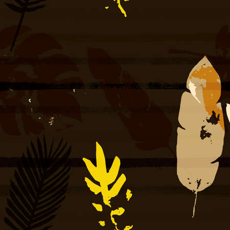 Sailor Stripes Vector Seamless Pattern, Brown Yellow Earth Tone Exotic Fabric.nのイラスト素材