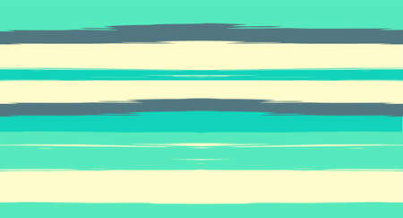 Green, Turquoise Vector Watercolor Sailor Stripes Cute Seamless Summer Pattern.のイラスト素材