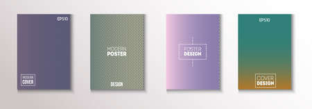 Folded Minimal Cover Vector Set. Pattern Gradient Overlay Business Folder. Modern Flyer Texture Design. Cool Technology Background. Funky Magazine Page. Minimal Covers Set. 80s Neon Music Poster.のイラスト素材