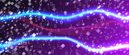 Cyber Monday Vector Background. Punk Equalizer Slide. Matrix Falling Binary Code.のイラスト素材