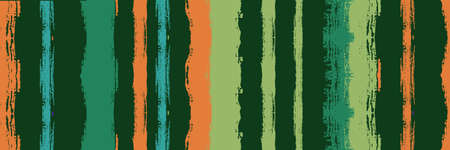 Funky Vertical Stripes Seamless Background. Hand Drawn Lines Banner. Summer Spring Graffiti Stripes. Torn Distress Trace. Winter Autumn Modern Fashion Print. Dirty Vector Watercolor Paint Lines.のイラスト素材