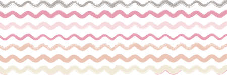 Cool Wavy Zigzag Stripes Vintage Pattern. Cool Vector Watercolor Paint Lines. Dirty Graffiti Trace. Watercolor Lines Texture. Spring Summer Distress Stripes. Autumn Winter Bright Fashion Textile.のイラスト素材