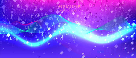 Binary Code Vector Landing Page. Matrix Falling Binary Code. Geometric Grunge Trendy Design. Digital Futuristic Slide. Blue Pink Purple Background. Fractal Flow Glow Binary Code Bannerのイラスト素材