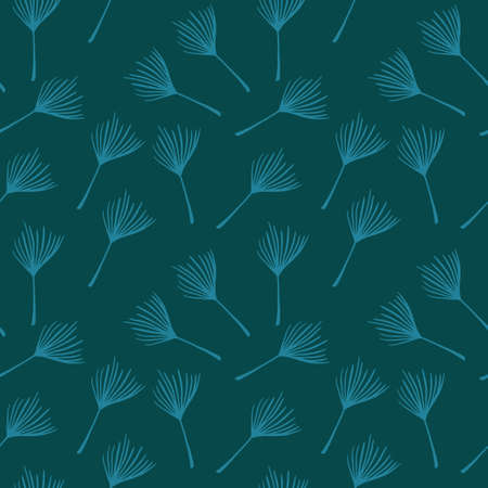 Modern Tropical Vector Seamless Pattern. Chic Summer Textile. Feather Banana Leaves Monstera Dandelion Tropical Seamless Pattern. Elegant Male Shirt Female Dress Texture. Drawn Floral Background.のイラスト素材