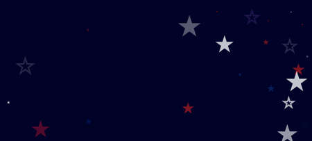 National American Stars Vector Background. USA Independence 11th of November President's Veteran's Labor 4th of July Memorial Day Banner. US Election Border. American Blue, Red, White Falling Stars.のイラスト素材