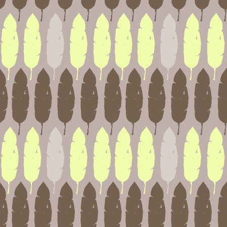 Trendy Tropical Vector Seamless Pattern. Chic Summer Textile. Doodle Floral Background. Elegant Male Shirt Female Dress Texture. Monstera Banana Leaves Dandelion Feather Tropical Seamless Pattern.のイラスト素材